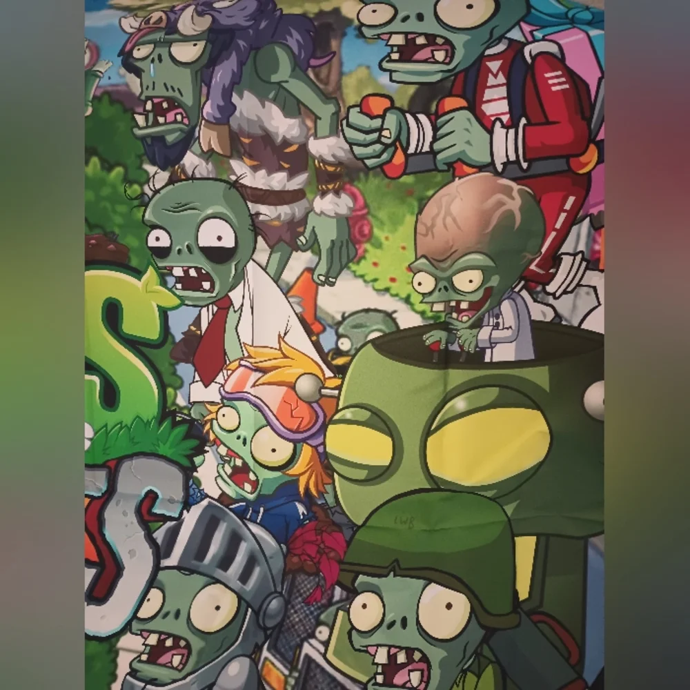 Grehge Backdrop Poster Plants VS Zombies Large Wall Birthday Party Wall Decor